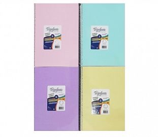 CUADERNO C/ESPIRAL TRIUNFANTE TAPA VINILICA PASTEL T/D A4 120H CUADRICULADO